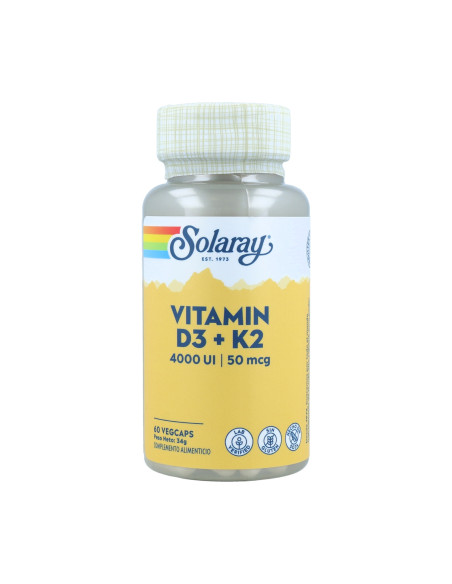 Solaray Vitamina D3 + K2 60 cápsulas