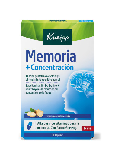 Kneipp memoria y concentración 30 cápsulas