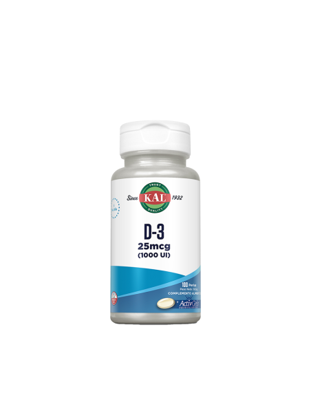 Kal vitamina D3 25mcg (1000 UI) 100 perlas